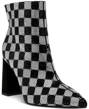 Wild Pair Ingridd Pointed-Toe Bling Dress Black White Checker Bling 6M